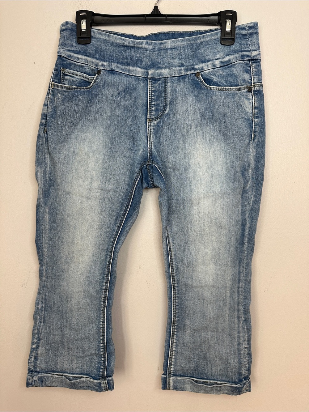 Lola Jeans Light Blue 4 way Stretch Denim Capri Jeans size 8